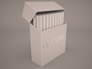 opened cigarettes pack 3D 模型