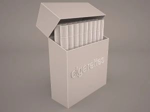 opened cigarettes pack 3D Model