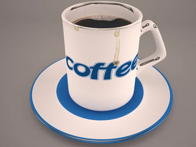 coffee cups 3D Model .c4d .max .obj .3ds .fbx .stl .blend 