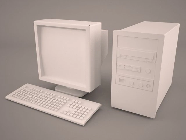 old pc compaq deskpro 3D Model .c4d .max .obj .3ds .fbx .stl .blend 