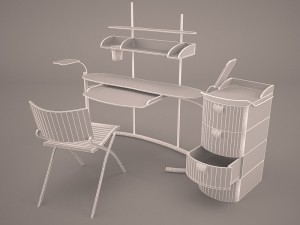 computer desk Model 3D