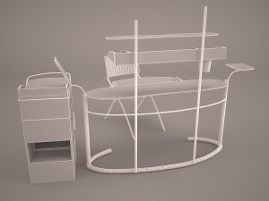 computer desk Model 3D