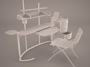 computer desk Model 3D