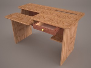 computer desk 3D मॉडल