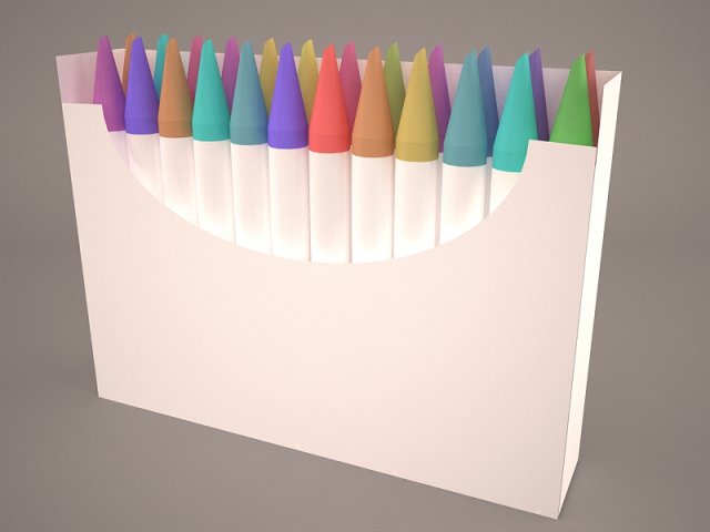 crayons box 3D 模型 .c4d .max .obj .3ds .fbx .stl .blend 