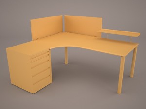 computer desk 3D मॉडल