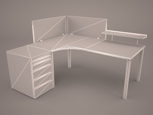 computer desk 3D मॉडल