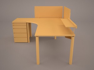 computer desk 3D मॉडल