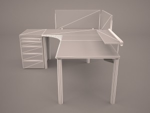 computer desk 3D मॉडल