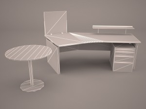 computer desk 3D मॉडल