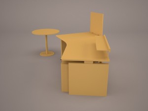 computer desk 3D मॉडल