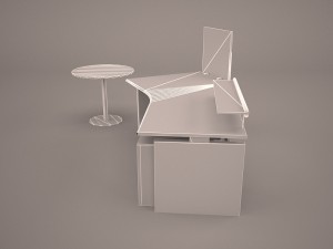 computer desk 3D मॉडल