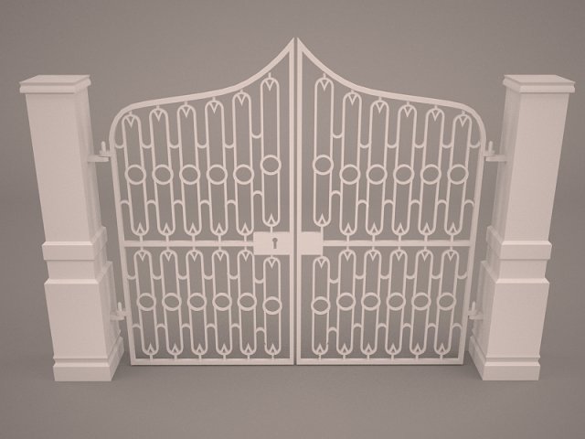 gate driveway Modello 3D .c4d .max .obj .3ds .fbx .stl .blend 