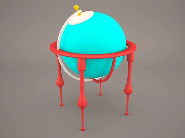 antique globe 3D Model .c4d .max .obj .3ds .fbx .stl .blend 