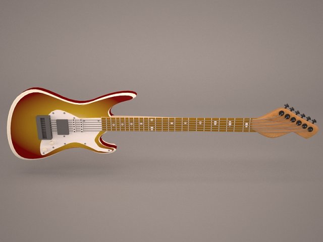 stratocaster guitar 3D 模型 .c4d .max .obj .3ds .fbx .stl .blend