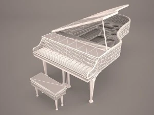 pianoforte a coda Modello 3D