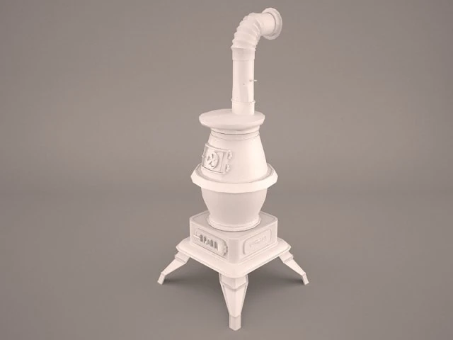 Potbelly stove 3D Model .c4d .max .obj .3ds .fbx .stl .blend 