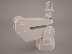 futuristic robotic arm stylized Modelo 3D