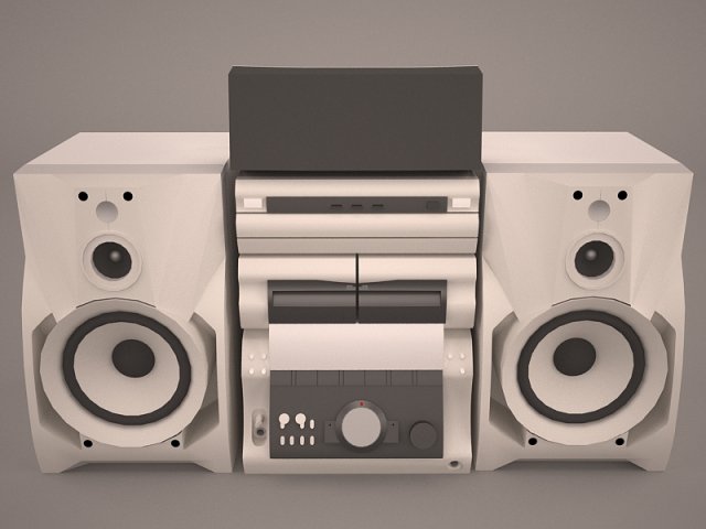 stereo double cassette tape Modelo 3D .c4d .max .obj .3ds .fbx .stl .blend 