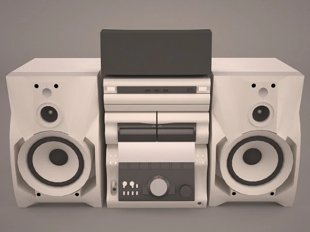 stereo double cassette tape 3D Model .c4d .max .obj .3ds .fbx .stl .blend 