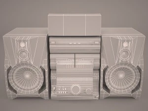 stereo double cassette tape 3D Model