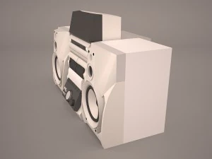 stereo double cassette tape 3D Model