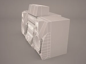 stereo double cassette tape 3D Model