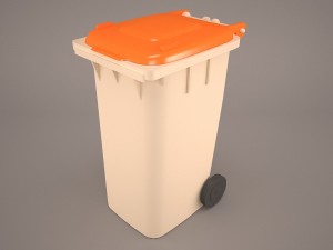 Wheeled recycling container with lid Modelo 3D