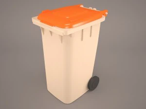 Recyclingcontainer op wielen met deksel 3D Model