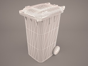 Wheeled recycling container with lid Model 3D