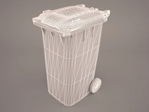 Wheeled recycling container with lid 3D Model