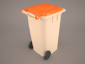 Wheeled recycling container with lid Model 3D