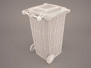 Wheeled recycling container with lid 3D Model