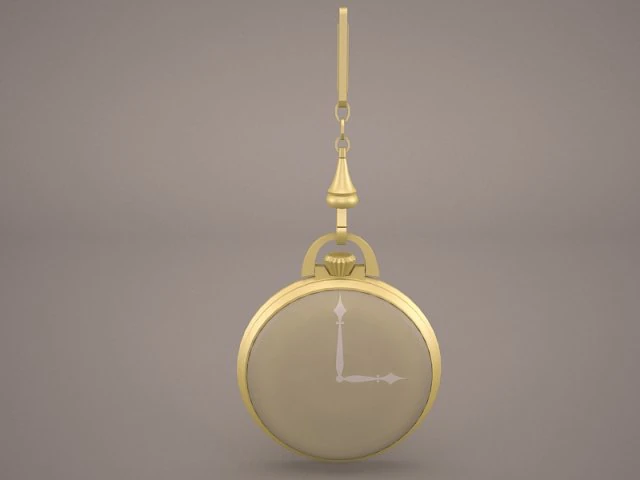 pocket watch and chain 3D Model .c4d .max .obj .3ds .fbx .stl .blend 