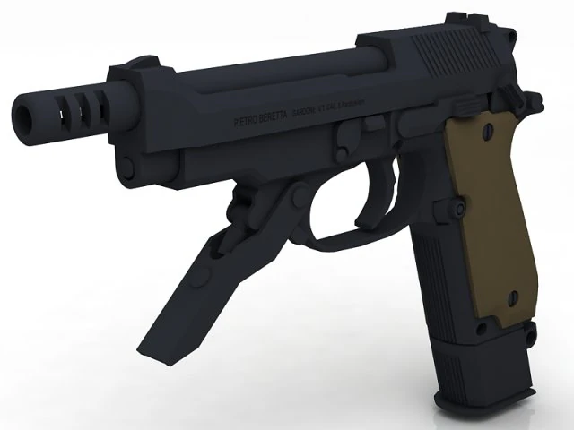 Beretta 93R 3D Model .c4d .max .obj .3ds .fbx .stl .blend