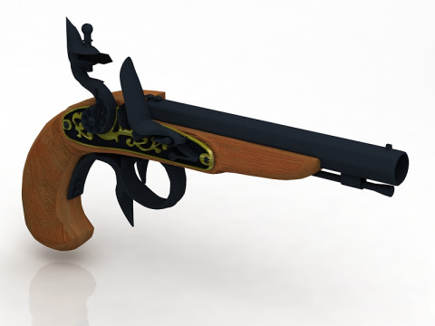 Buccan Flintlock Pistol 3D Model