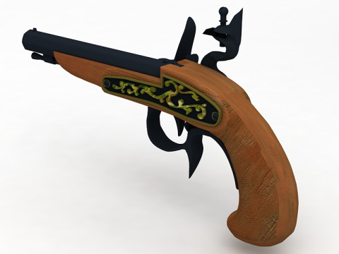 Buccan Flintlock Pistol 3D Model
