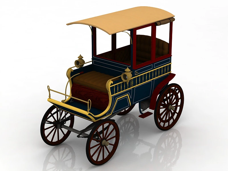 Phaeton vintage carriage 3D Model .c4d .max .obj .3ds .fbx .stl .blend