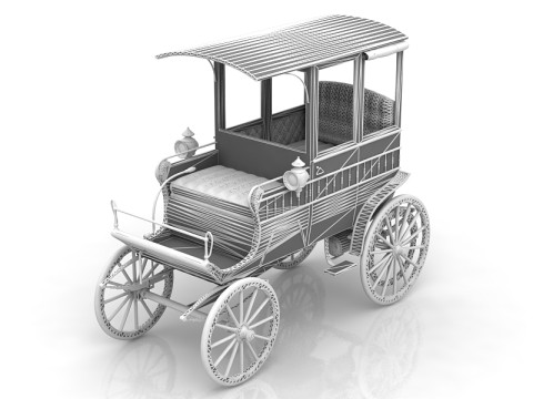 Phaeton vintage carriage 3D Model
