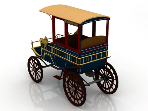Phaeton vintage carriage 3D Model