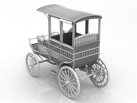 Phaeton vintage carriage 3D Model