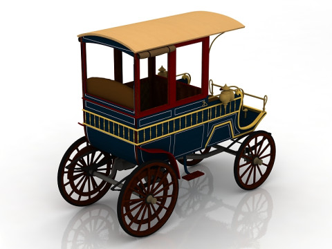 Phaeton vintage carriage 3D Model