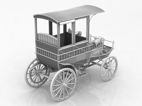 Phaeton vintage carriage 3D Model