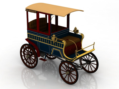 Phaeton vintage carriage 3D Model