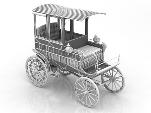 Phaeton vintage carriage 3D Model