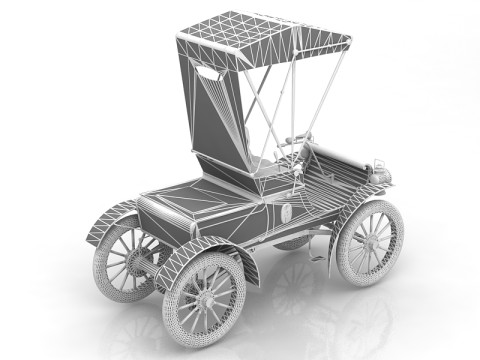 Phaeton vintage carriage 3D Модель