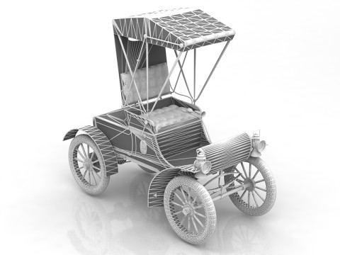 Phaeton vintage carriage 3D Модель