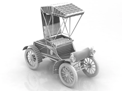 Phaeton vintage carriage 3D Model