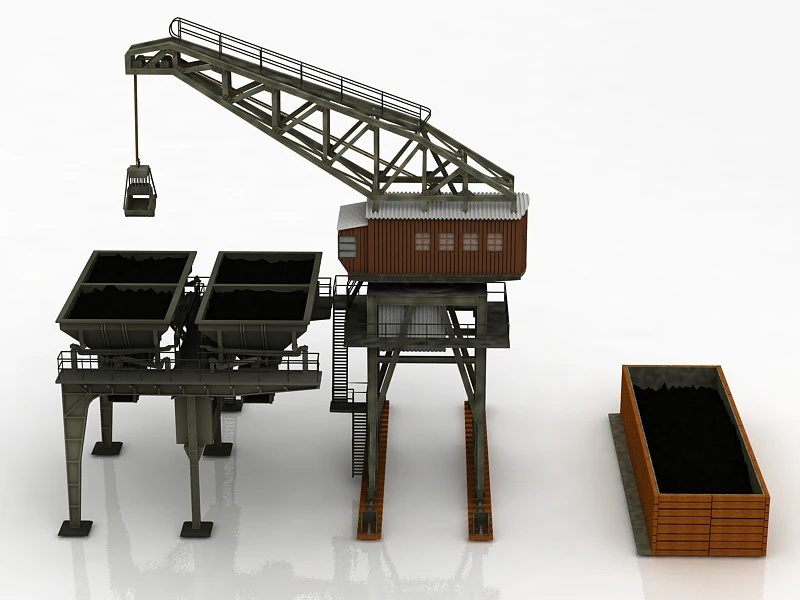Industrial Machine 3D Model .c4d .max .obj .3ds .fbx .stl .blend 