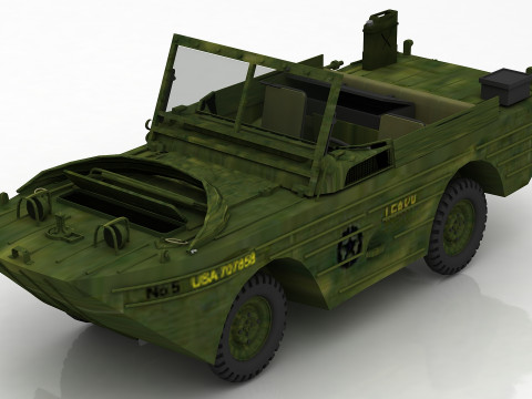M3A1 Stuart and GPA Jeep 3D Model